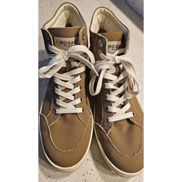 Hogan Rebel Beige High Tops Mens Shoes Size 9.5 - Picture 2 of 9
